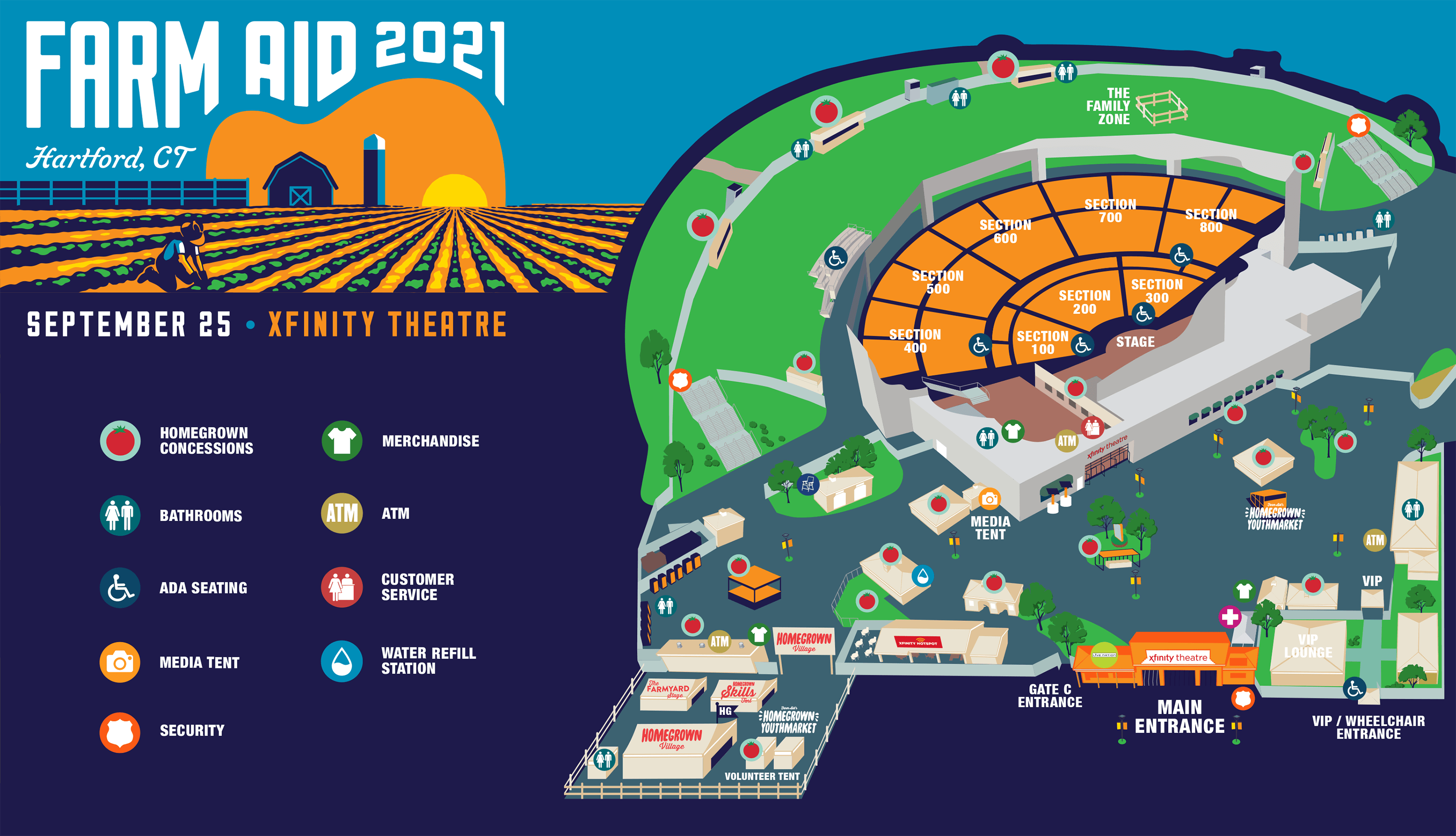 Farm Aid 2021 Festival Venue Information Maps, Hotels & Rules